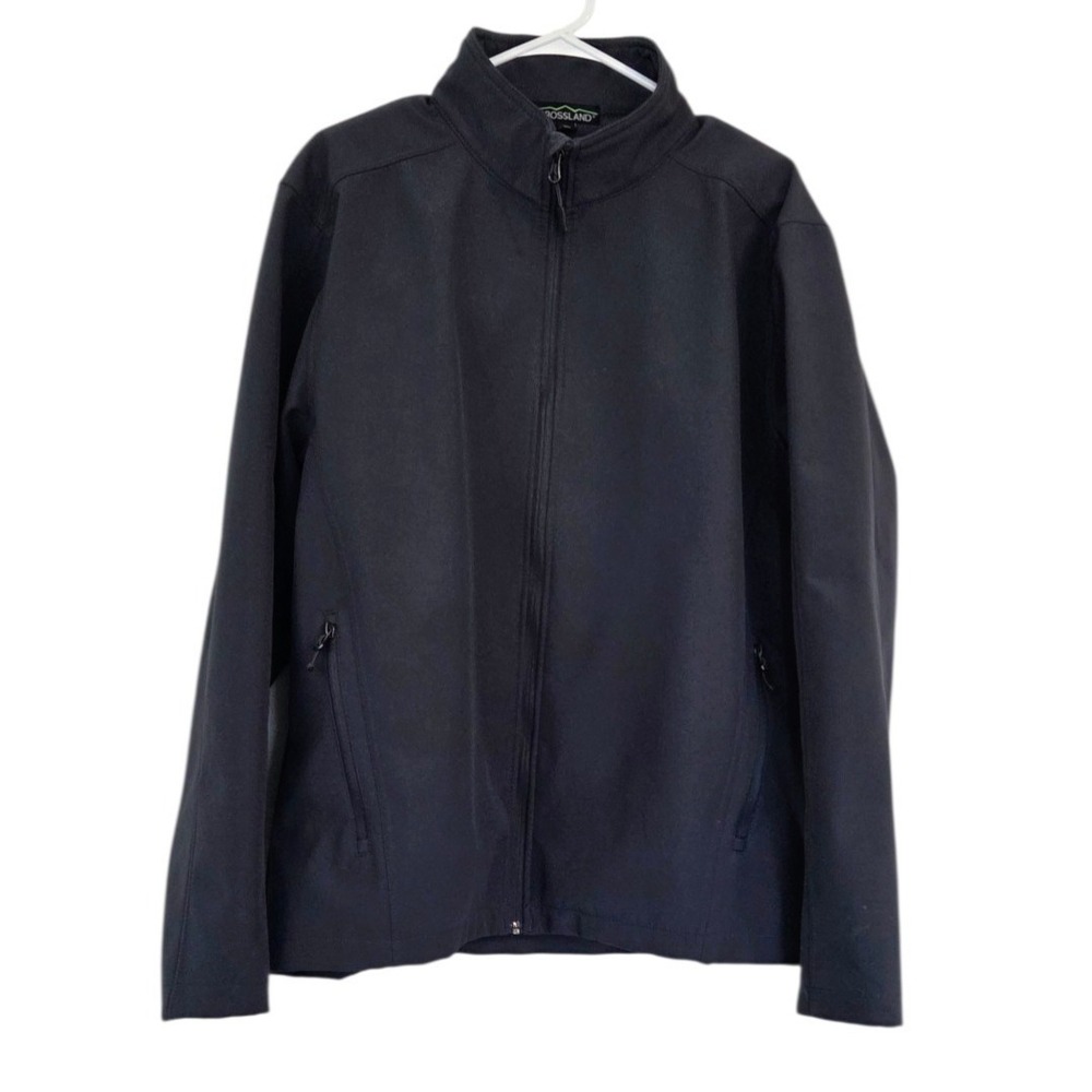 Crossland Jacket by 4Imprint Dark Gray Soft Shell Fleece Lined Full Zip Men's XL